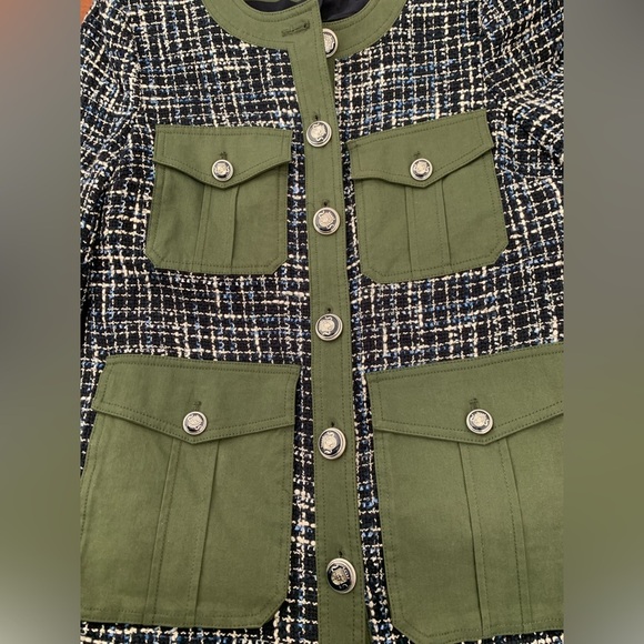 Veronica Beard fielding Dickey tweed coat jacket crested buttons - Picture 9 of 10